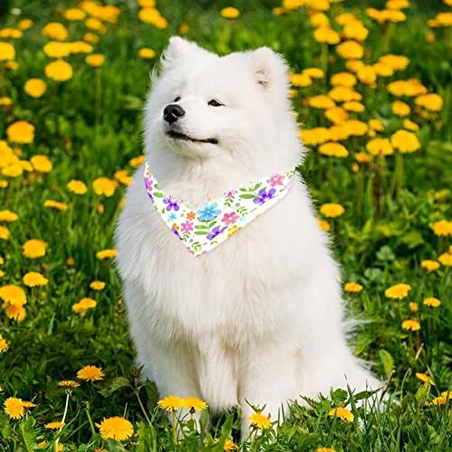 2 pacotes de cachorro bandana lavável cachorro quadrado cachorro lenço de cachorro babador para menino e menino floral retro