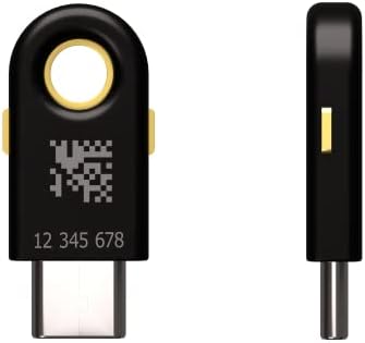 Yubico Yubikey 5C - Chave de segurança USB de autenticação de dois fatores, encaixa as portas USB -C - proteja suas contas on
