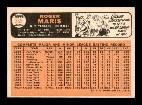 365 Roger Maris Uer - 1966 Topps Baseball Cards classificados Exmt - Baseball Slabbed Autographed Vintage Cards