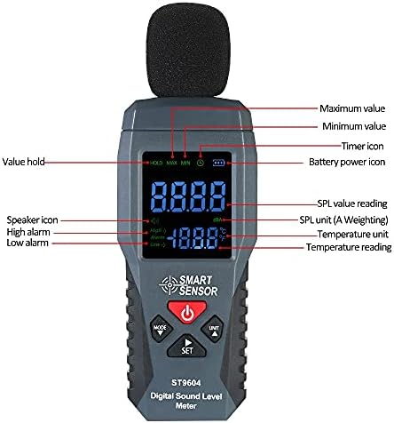 WSSBK Mini Digital Sound Ruído Medidor LCD Medição de Medição Medição Medição do Instrumento de Medição Decibel Testador