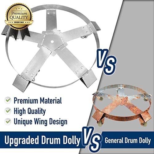 Botabay Upgrade Dolly Dolly para tambores de 55 galões, barril boneca com 5 PCs 360 ° Rodas giratórias de rolamento Rodas
