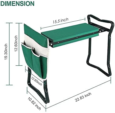 PLKO Dobring Jardim Yarker e assento mais 40 peças Conjunto de ferramentas de jardim ， com grande bolsa de ferramentas e cesta de