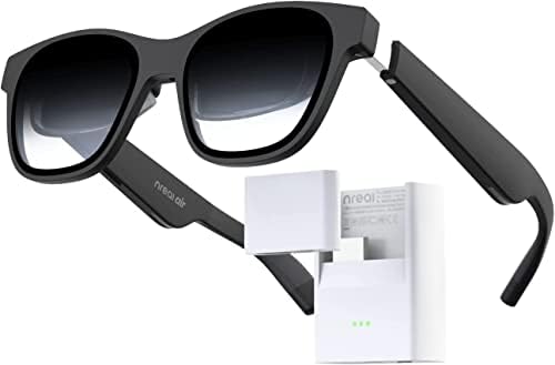 Óculos de ar AR de ar com adaptador Nreal, compatíveis com IPhone e Nintendo Switch, conecte-se ao iPhone via Lightning