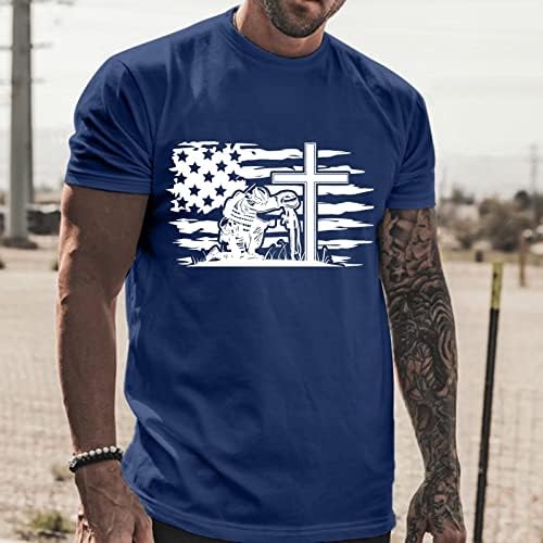 Camisetas legais para homens machos primavera e verão do dia da independência Celebração casual designer vintage camisetas