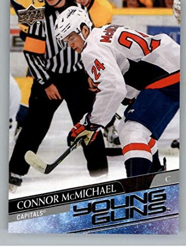 2020-21 Deck superior 234 Connor McMichael RC ROOKIE YOUNG GNES SP PRIMA DE PRIMEIRA CURTA CAPATALS NHL HOCKEY TRADING CARTÃO