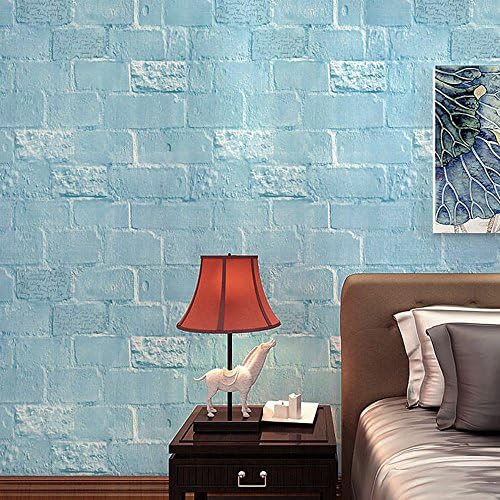 Yifely Blue Brick English Quote Peel & Stick Shelf Liner Decorative Rent House Shop Shop Wall Ugly 17,7 polegadas por 9,8 pés