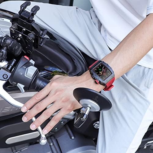 Bedcy Modification Kit Strap for Apple Watch 7 45mm 41mm Kit de casca de proteção de aço inoxidável para iwatch 6
