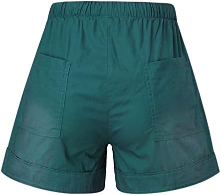 Short casual shorts femininos hatop shorts femininos algodão de altura de altura e elástica plissada shorts fofos de praia