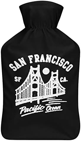 São Francisco Golden Gate Bridge Moon Borracha Hot Water Bottle com tampa de lã Mãos Saco de água quente mais quente