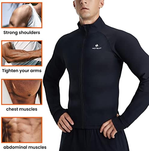 Terno de sauna de macacão para homens ternos de sugesto de manga comprida camisa de camisa Shapewear- Jacket Sweat Top Compression