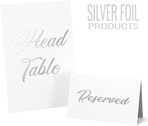 10 Pacote de prata Placas de mesa para festa de casamento Restaurante - Sinais reservados para casamento - Sinais de mesa