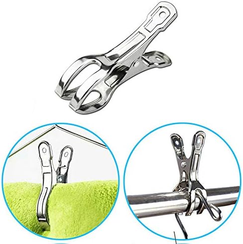 CHDHALTD 6/12PCS Roupas PEGs, cabide de secagem de roupas de vestuário de roupas de aço inoxidável para calças de lavanderia de calças de casaco Clipe