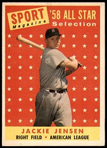 1958 Topps 489 All-Star Jackie Jensen Boston Red Sox ex Red Sox