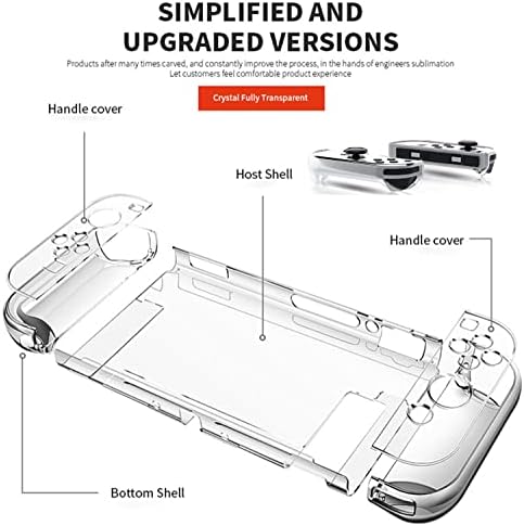 Vanjunn Clear Case para Nintendo Switch OLED, Case de proteção de 3 em 1 a 1 para o switch OLED e Joy-Con Controller-Absorção e Design Anti-Scratch