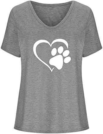 Camiseta de impressão de palha de cachorro para mulheres para mulheres de manga curta mãe tees gráficos Tops Crewneck