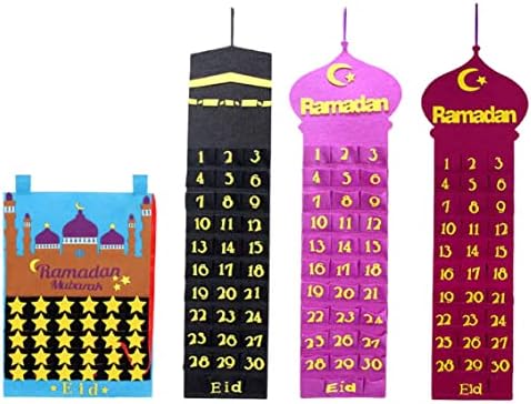 Calendário do advento do Ramadã Eid Mubarak Calendário do advento Ramadan parede pendurada calendário numerado calendário de contagem