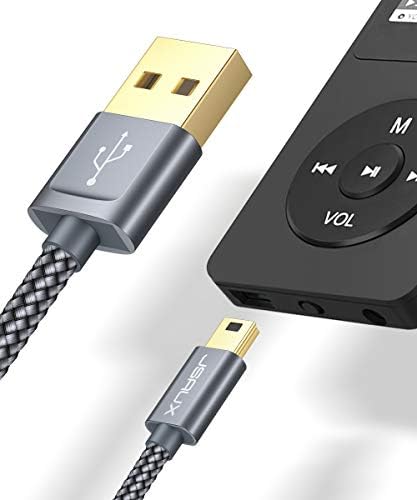 Jsaux Mini USB Cable, [2 pacote, 3 pés+6ft] USB 2.0 Tipo A a Mini B Cabo do carregador Cabo trançado compatível com o GoPro Hero