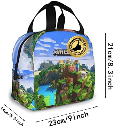 Lancheira de jogo zdinhnfo com bolso da frente, bolsa de lancheira, isolamento térmico e farinha de preservação a frio