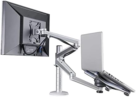 Monitor de montagem do monitor Zenglingliang e montagem de laptop, suporte de braço duplo 2-em 1 Ajuste para telas LCD
