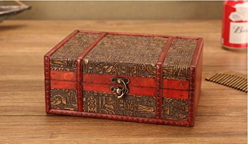 Caixa de madeira antiga de Anncus Caixa de armazenamento de jóias de madeira européia egípcia