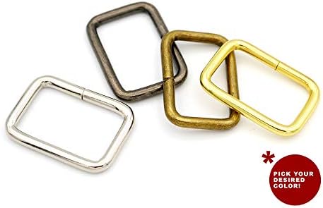 Anel de fivela retângulo de metal Craftmemore se encaixa em 5/8 3/4 1 cinta para uso retangular pesado para fazer bolsa