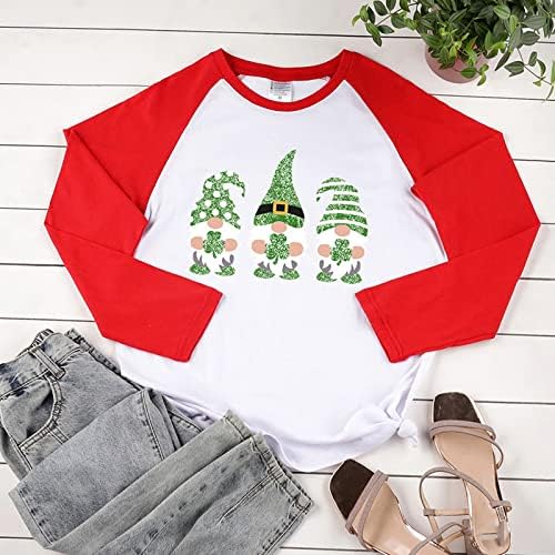 Saint Patricks Day Tee for Women Plaid Soft Crew pescoço solto Fit Party Camisetas irlandesas