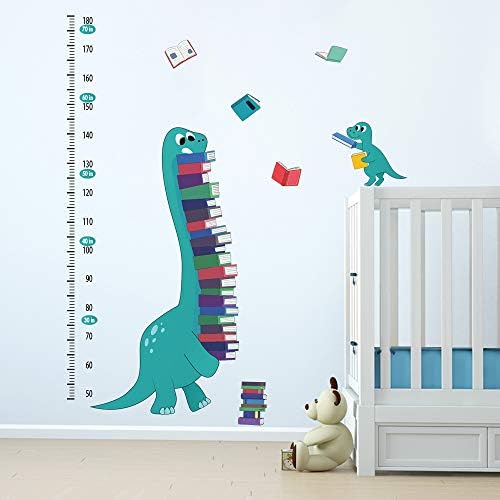 ufengke dinossauros gráficos de altura adesivos de parede livros de crescimento decalques de parede decoração de arte para crianças quarto berçário bebê