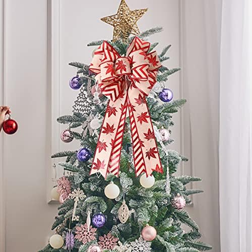 Double Christmas Bow Christmas Tree Decoration Ornamentos de natal Ornamentos de natal escalada de laço grande