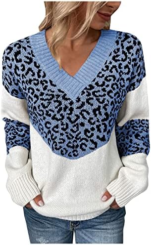 Os suéteres grandes de Ymosrh femininos outono de cor de retalhos de coloração sólida suéter de malha de pulverização de