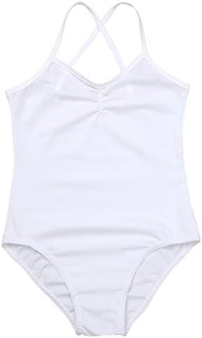 MSEMIS Girls Besic Ballet Letard Sleeseless Cross Back Back Front Gymnastics Camisole Top Top