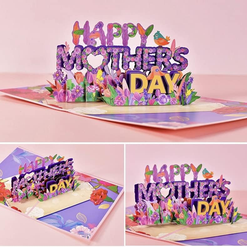 3D Pop Up Day Card Cartão de Carta com coordenação Cartão do Dia das Mães para Mãe Vovó esposa irmã amiga