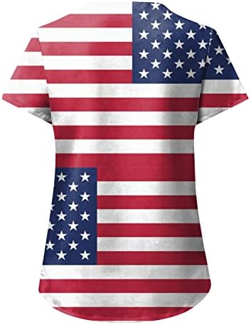 4 de julho Camisas para Women USA FLAND SMAND SMANEVE CORMUTRA DE PESCO