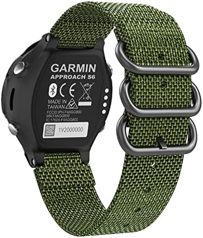 Ganyuu 15mm Sport Nylon Watchband Band Strap for Garmin Approach S6 Smart Watch for Garmin Forerunner 735XT/220/230/335/620/630