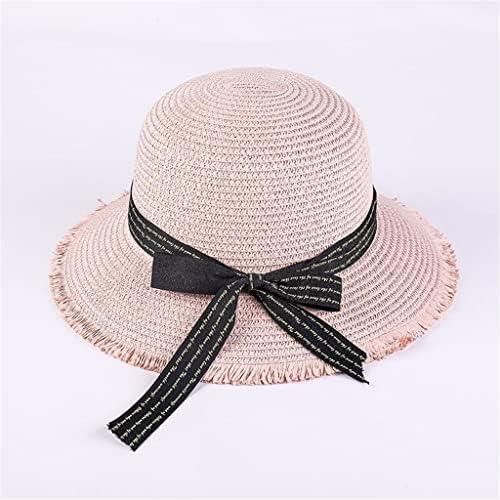 Adquirir chapéu de palha de arco mulheres grandes largura chapéu de praia chapéu sol dobrável bloqueio solar proteção