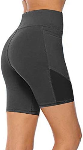Splice feminino Cantura alta secagem rápida shorts de ioga Treino de compressão de controle abdômico Executando calças de shorts de ioga
