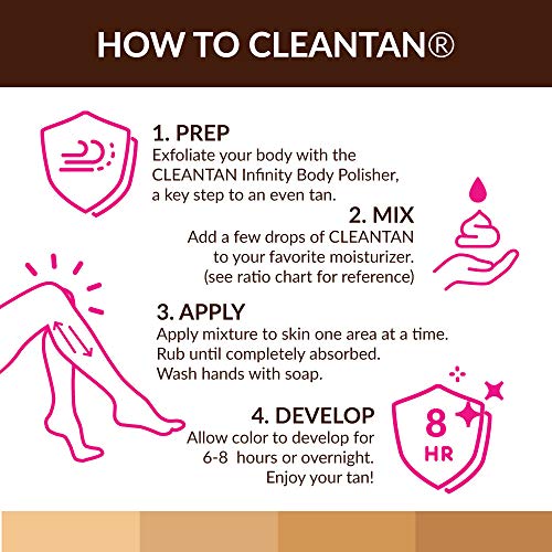 CleanTan Self Tan Concentrate Tanning gotas, Adicione cair tanner líquido a qualquer loção, soro ou óleo para fazer