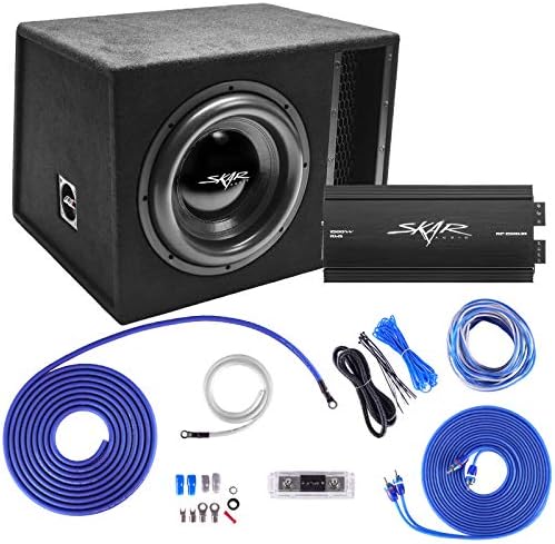 Skar Audio Single 12 Complete 2.500 Watt EVL Series Subwoofer Bass Package - Inclui gabinete carregado com amplificador
