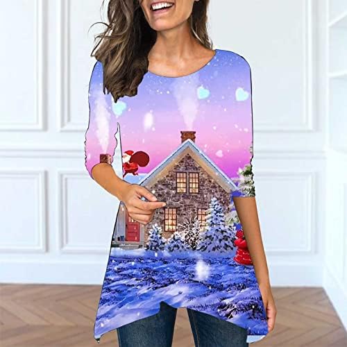 Snowman Wine aplays moletons femininos de renda elegante Tops da moda Blouses soltos caem, blusas casuais casuais casuais