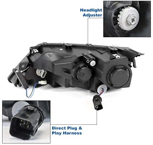 ZMAUTOPTS LED LED SINAL SEQUENCIAL Projector Chrome W/6,25 LED branco DRL compatível com 2010-2012 Ford Fusion