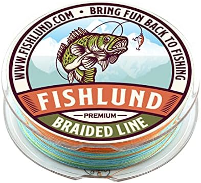 Linha de pesca trançada Fishlund, trança de pesca com colorfast, forte, lisa, redonda, sensível, linha trançada de libra