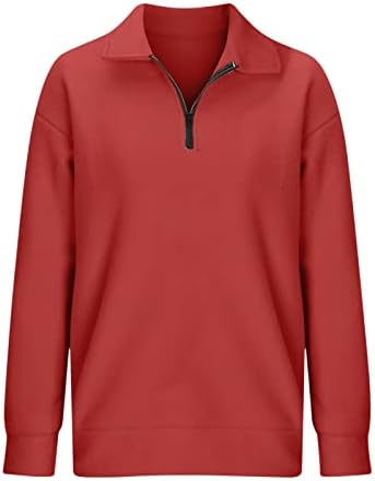 Kuaileya 3/4 zip pulôver de capuz de grandes dimensões para feminino para feminino meio zip de manga comprida moletom zip capuz zip