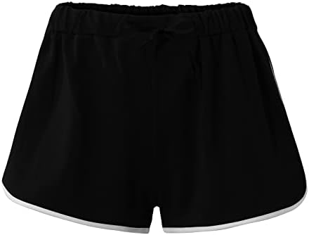 Uqrzau feminino shorts de cintura alta verão 2022 esportes de pocket shorts de cordão
