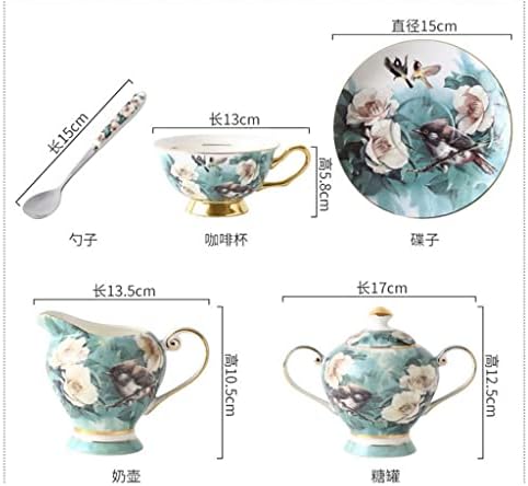 Copo de café osso porcelana de café Cup e pires Conjunto de pirolas de estilo pastoral e chá de chá de chá de chá de chá