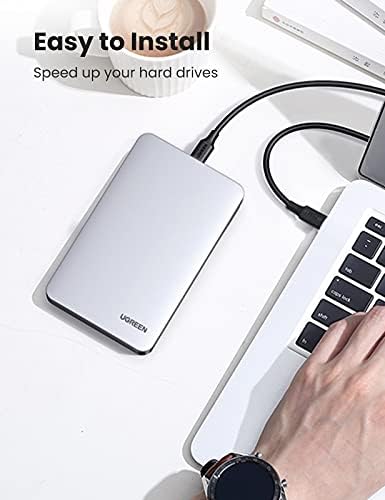 Ugreen USB C Cabinento de disco rígido para 2,5 SATA SSD HDD Alumínio USB C a SATA Adaptador USB 3.1 Gen 2 Suporte UASP SATA III