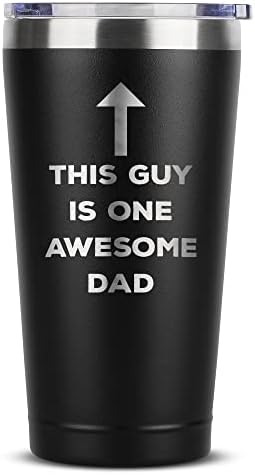 Um pai incrível - 16 oz preto aço inoxidável caneca de viagem para pais - aniversário do dia dos pais de Natal Presentes
