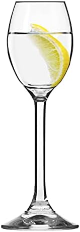 Vidro para bebidas alcoólicas - vidro de tiro - copos de capa - conjunto de 6 copos - vidro de cristal - 2,4 oz. - Use para - licor - uísque - vodka - cordial - muito durável - por Barski, claro
