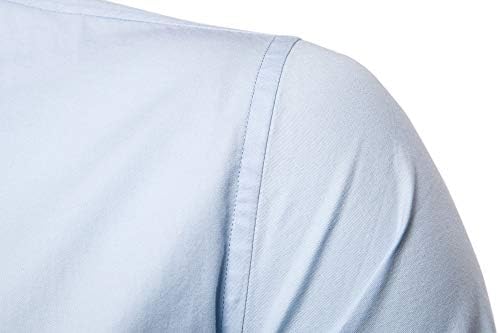VANCOOG MAN de manga comprida mas camisas de vestido de botão com bolso no peito