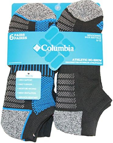 Columbia Mens 6-Pack Pique Foot Athletic Socks