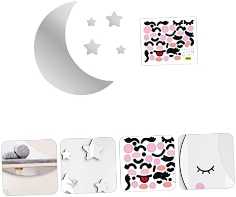 Abaodam Kids Room Decor 3 conjuntos de adesivos da lua para crianças decoração da lua decoração de parede decoração de espelho de espelho decalque berçário lunar estrela adesivos de parede lua acrílico espelho lua espelho kit espelho decoração de parede decoração de parede decoração