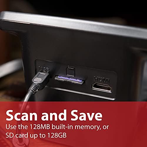 Magnasonic all-in-one 24mp Scanner de filme com tela grande de 5 e hdmi, converte 35mm/126/110/super 8 filme e 135/126/110 deslizam em fotos digitais, memória embutida com um cabo HDMI